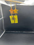Copper Star & Sunshine Rectangle Drop Earrings