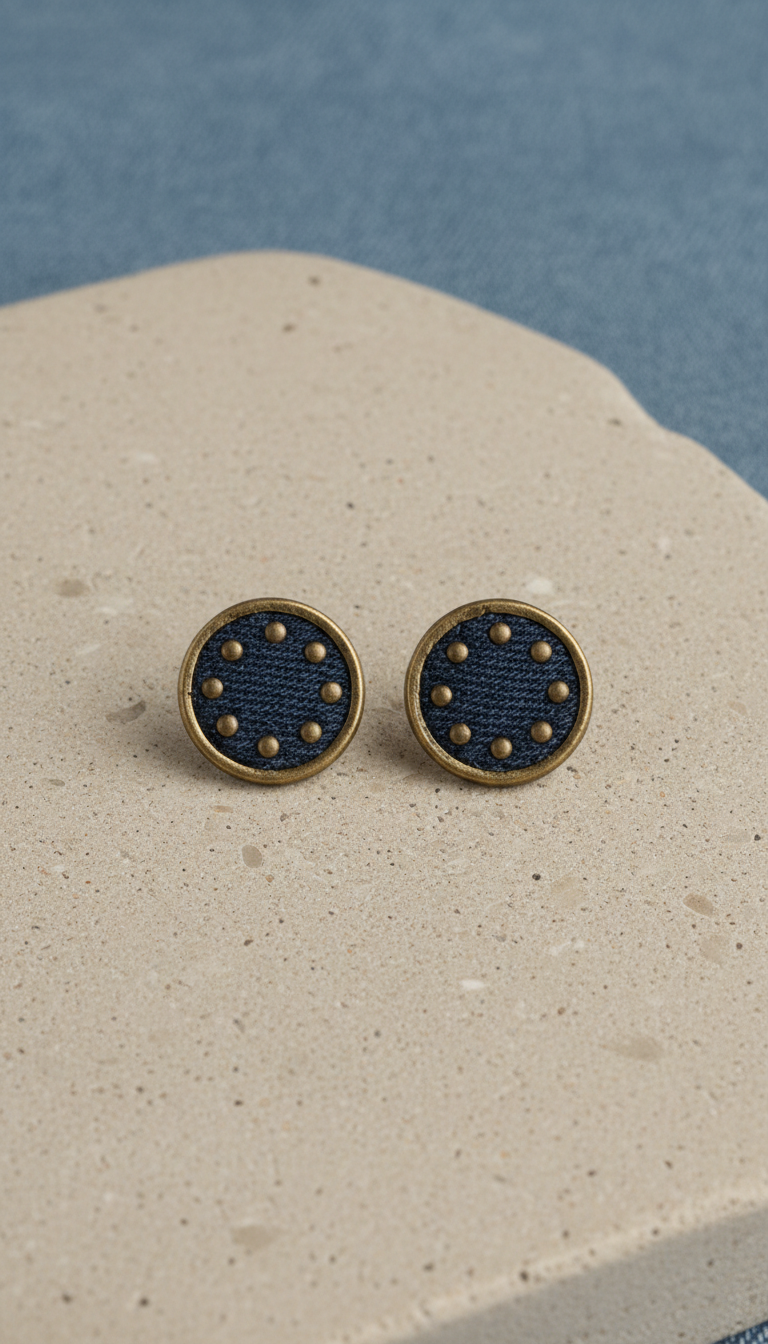 Denim inlay studs