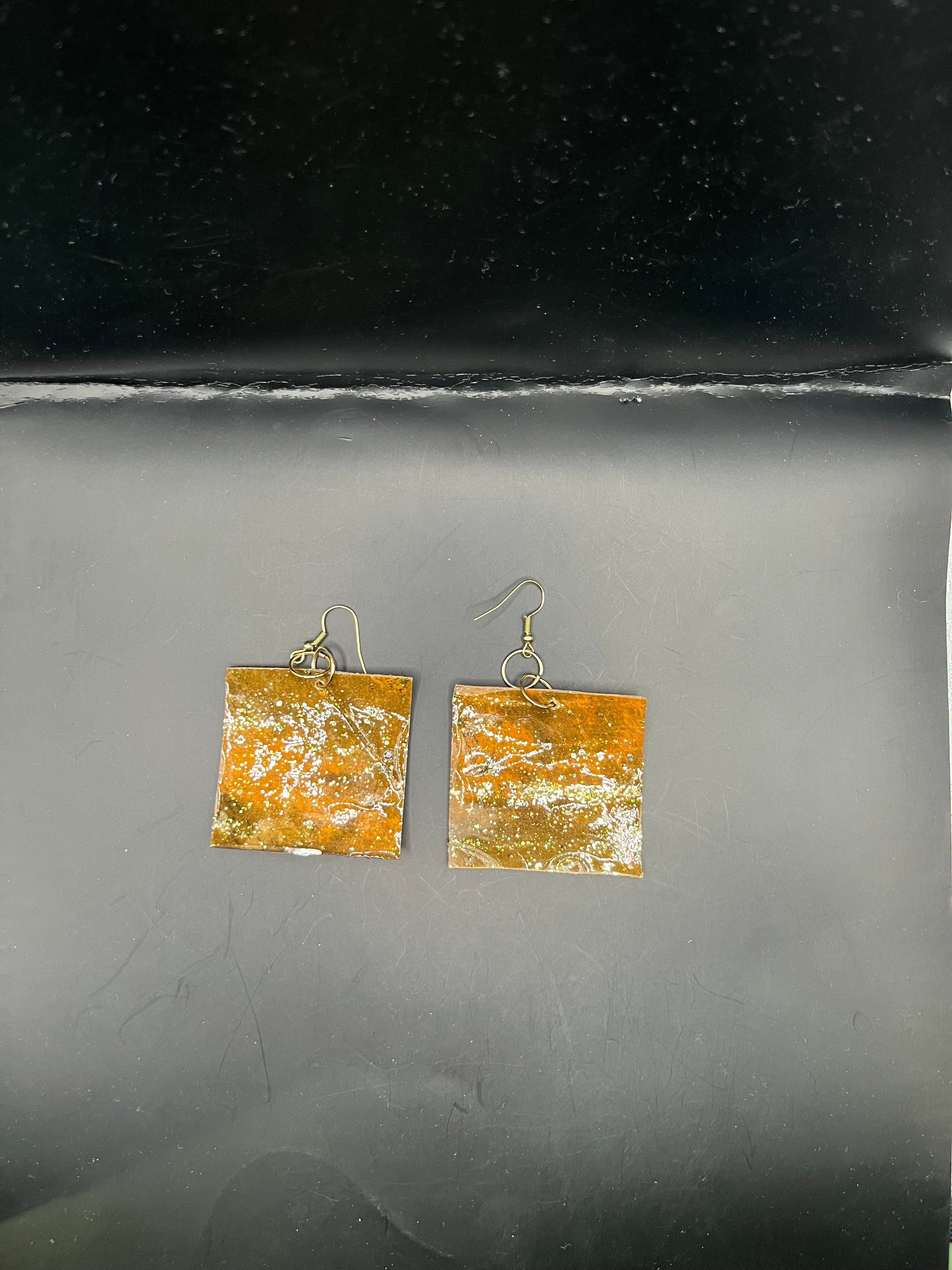 Lip Art Square Paper Earrings