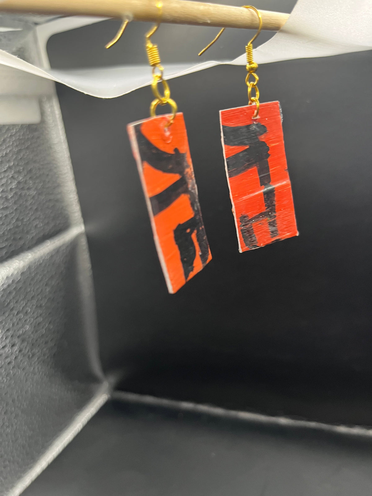 Inferno Paper Rectangle Earrings