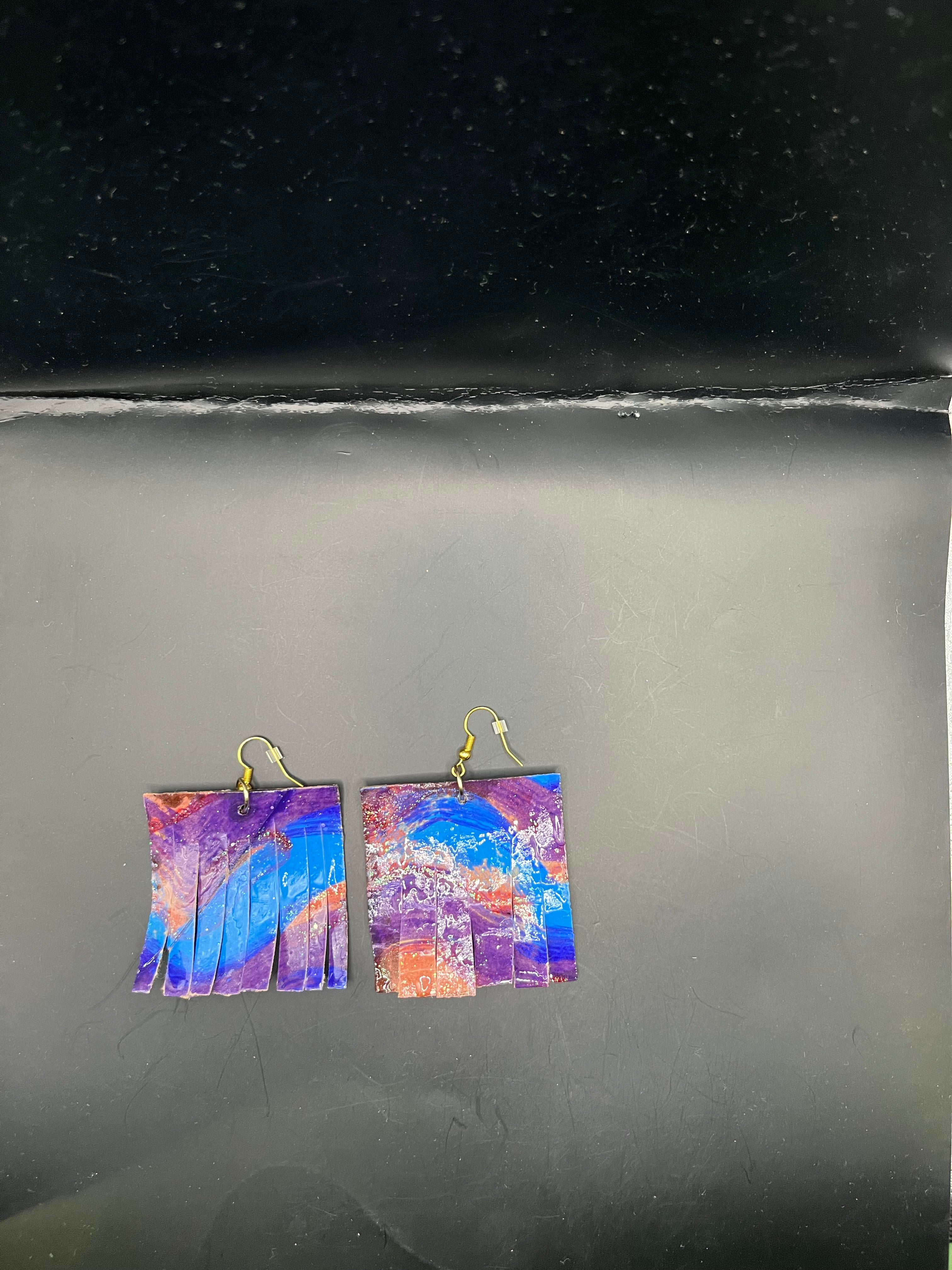 Marble Fringe Paper Earrings