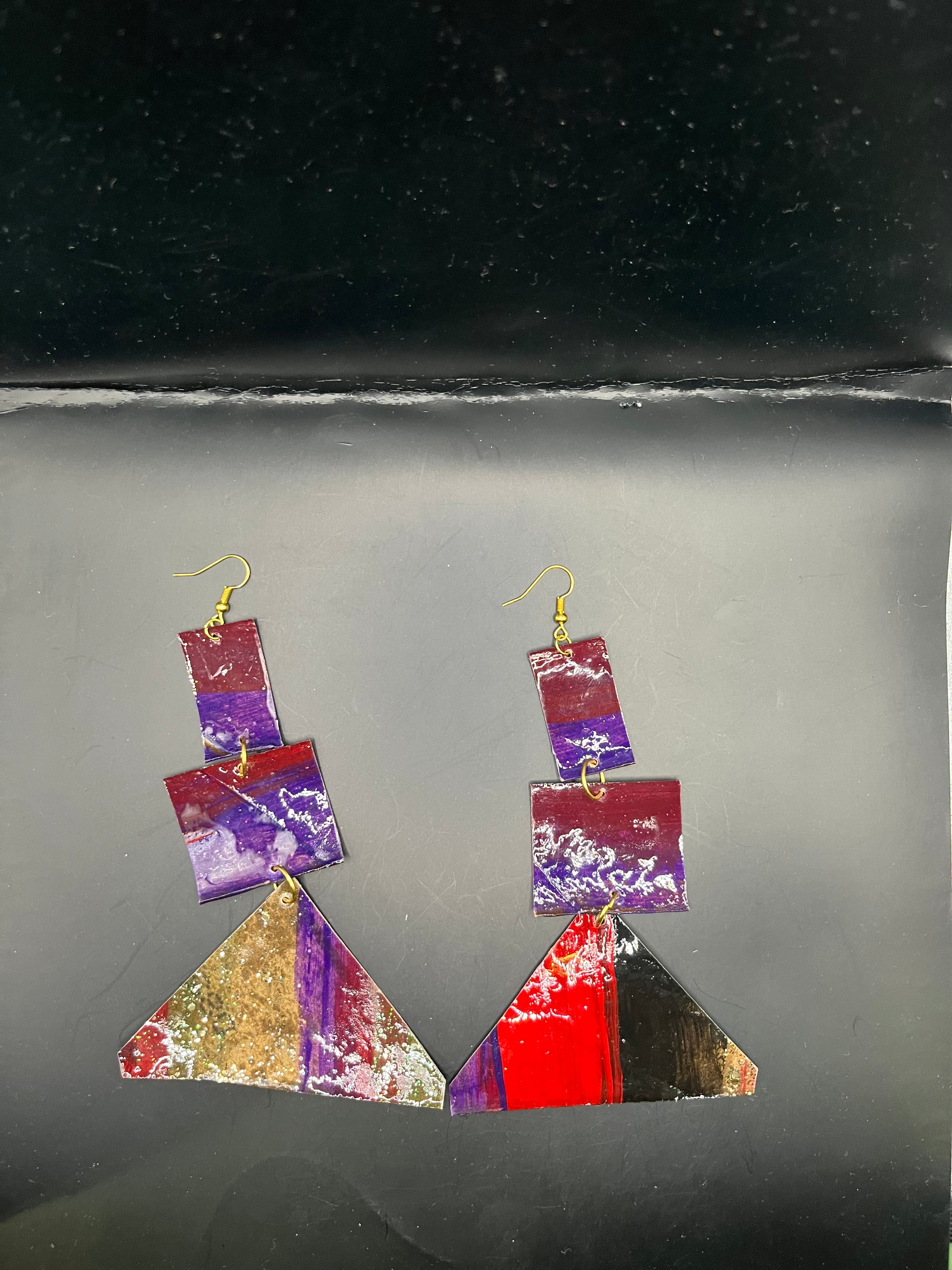 Geometric Stack Paper Earrings